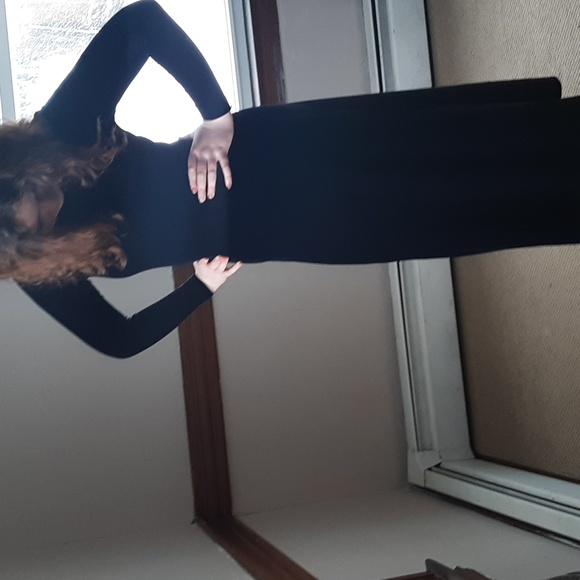 BCBG Max Azria Vintage Midnight Blue Velvet Mockneck Gown - Picture 10 of 12